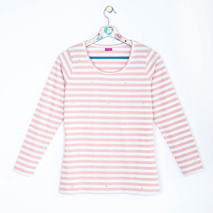 Джемпер женский 638 цвет белый/розовый, р-р 46