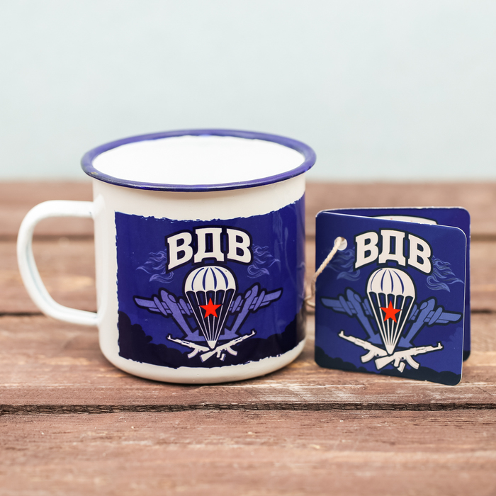 Кружка эмалированная "ВДВ", 350 мл