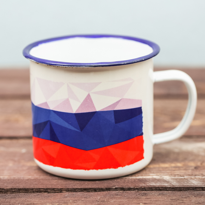 Кружка эмалированная "Россия", 350 мл