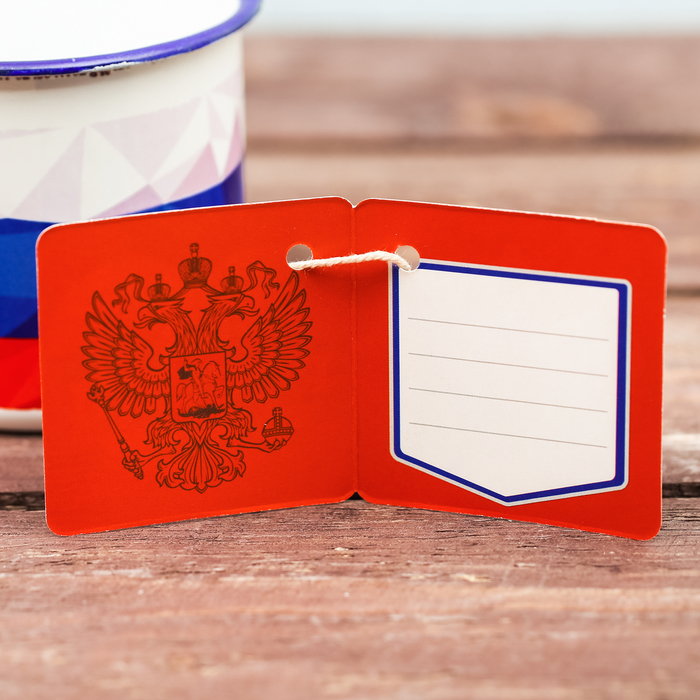 Кружка эмалированная "Россия", 350 мл