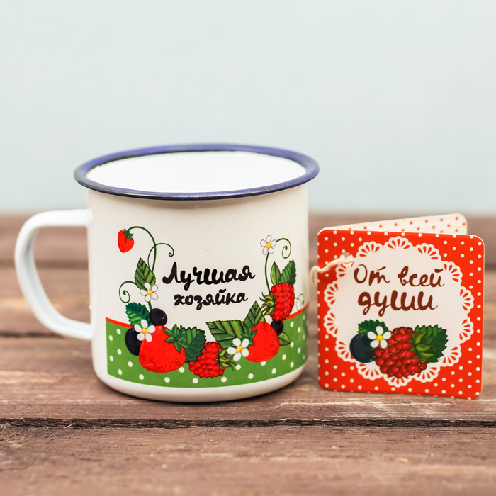 Кружка эмалированная "Лучшая хозяйка", 350 мл