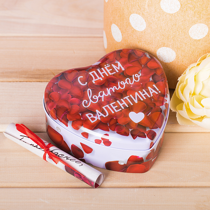 Шкатулка и открытка "С любовью!" в подарочной коробке