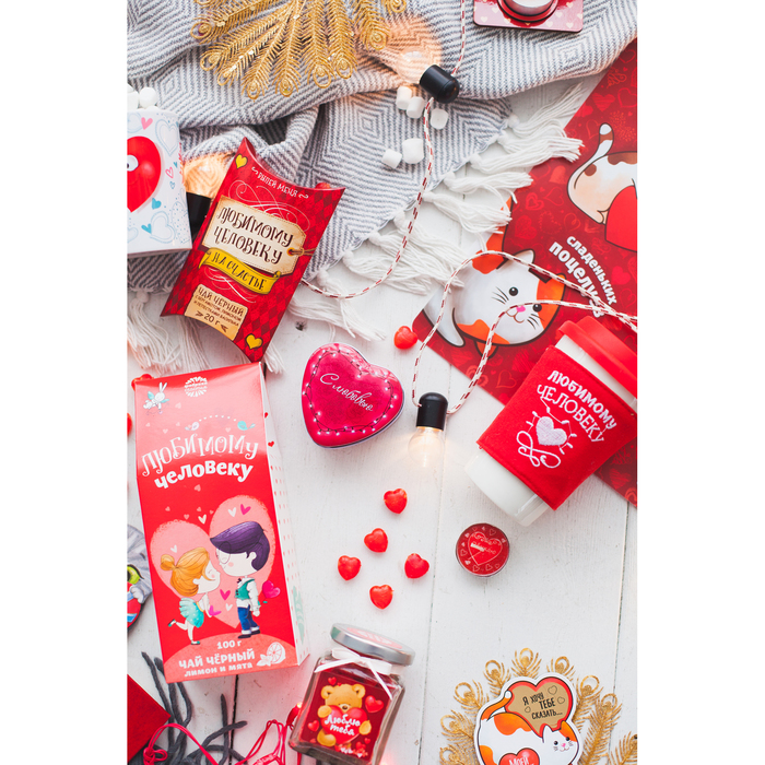 Шкатулка и открытка "С любовью!" в подарочной коробке