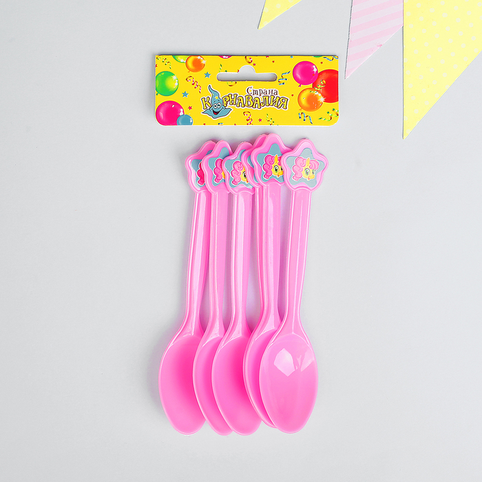 Ложка пластиковая "Пони" (набор 6 шт)