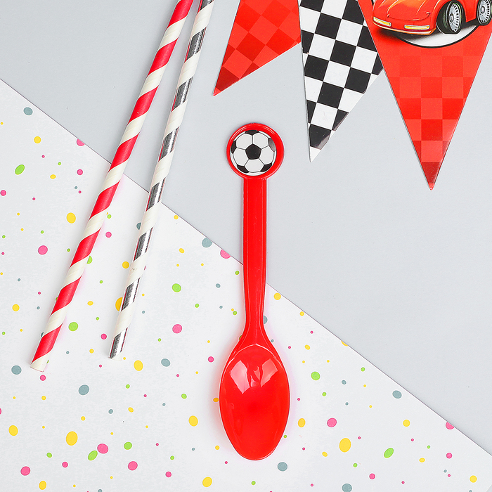 Ложка пластиковая "Мяч", набор 6 шт.