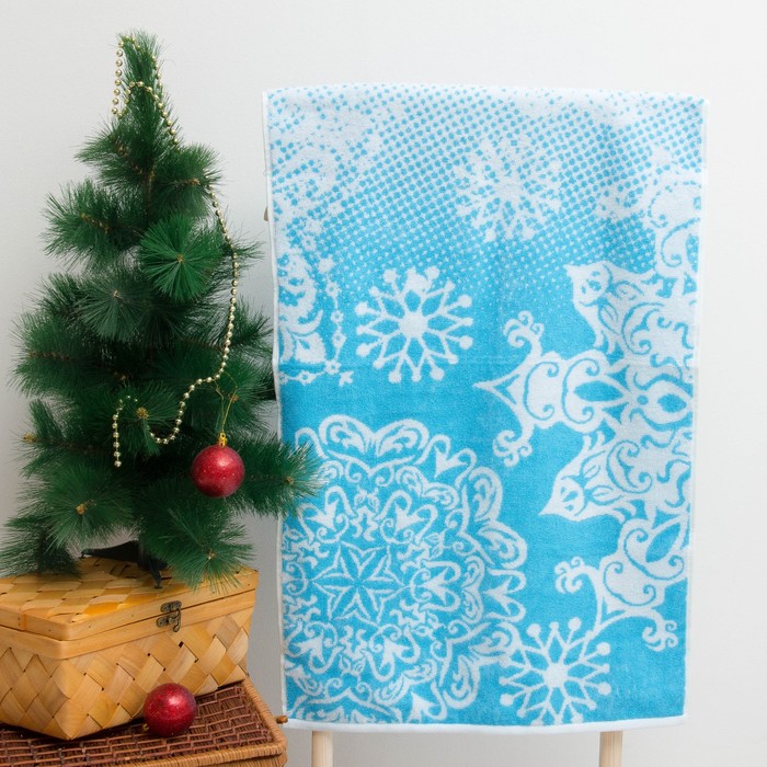 Полотенце махровое "Fragile" ,50х90 см, голубой, 420 г/м 2 ,100% хл. ПЛ-2602-2889