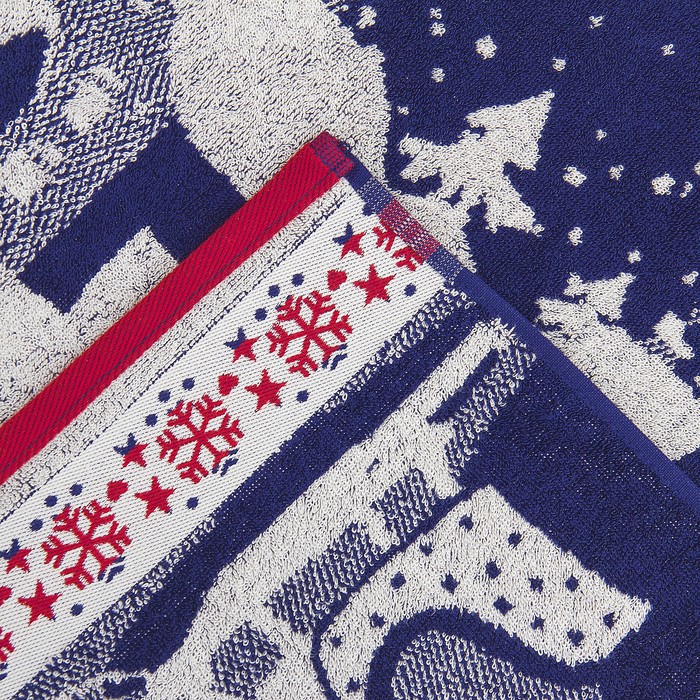 Полотенце махровое "Snow Story" ,50х90 см, синий, 420 г/м 2 ,100% хл. ПЛ-2602-2888