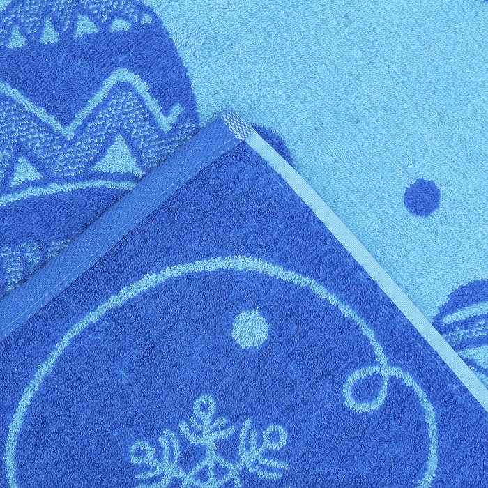 Полотенце махровое "Letit snow", 50х90 см, синий, 420 г/м 2 ,100% хл. ПЛ-2602-3069