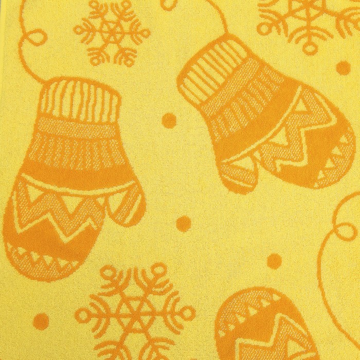 Полотенце махровое "Letit snow", 50х90 см, желтый, 420 г/м 2 ,100% хл. ПЛ-2602-3069