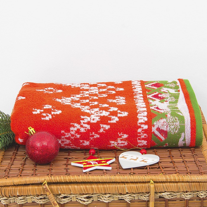 Полотенце махровое "Norway" , 70х130 см, красный, 420 г/м 2 ,100% хл. ПЛ-3602-2890