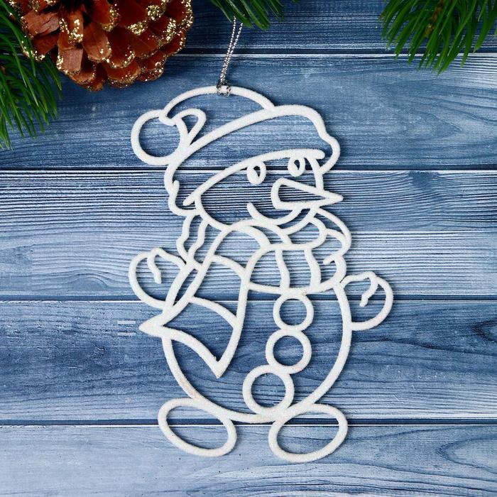 Подвеска новогодняя "Снеговик"  12 см микс