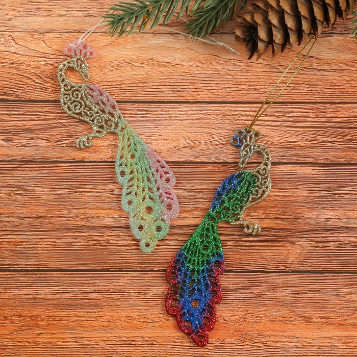 Подвеска новогодняя "Жар птица" разноцветная  12 см