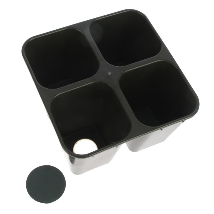 Кассета для рассады, 21 х 21 х 13 см, 4 ячейки по 800 мл, с поддоном