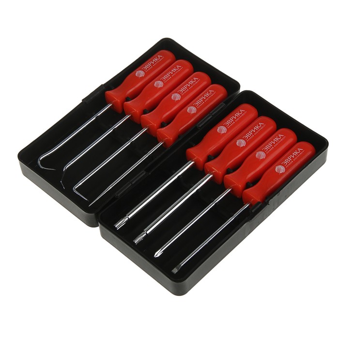 Набор "Эврика", шило, крючки изогн. 45°, 90°, отвертки Sl 1/8, Ph0, T15, T20, 8 предметов