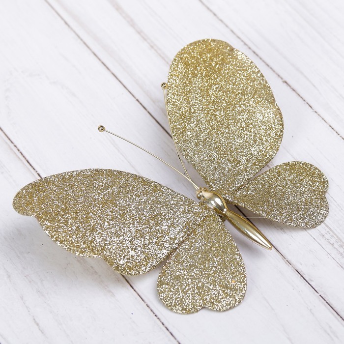 Подвеска новогодняя "Бабочка" обсыпка мини МИКС 10 см