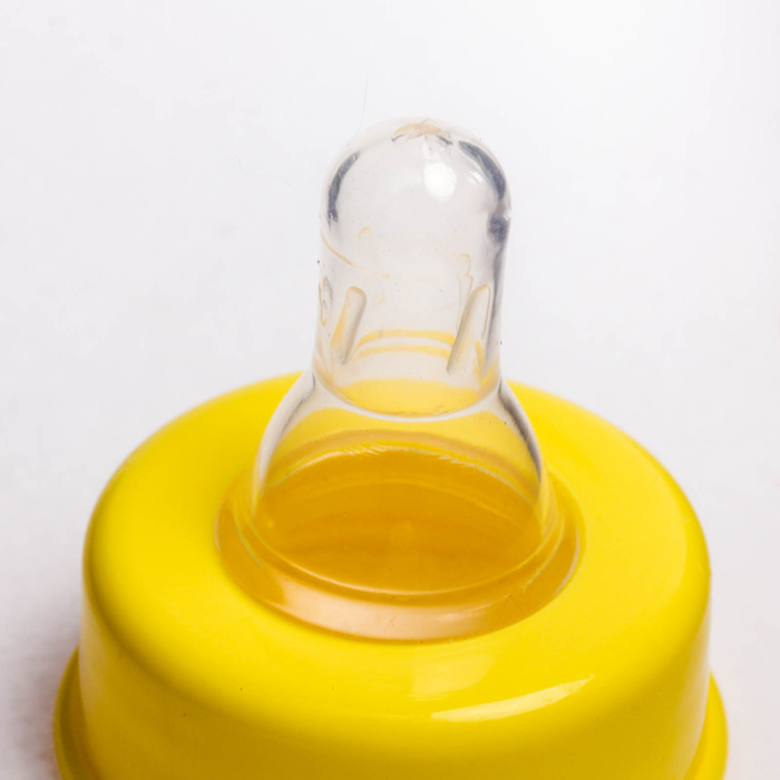 Бутылочка для кормления изогнутая, 250 мл, от 0 мес., цвет жёлтый
