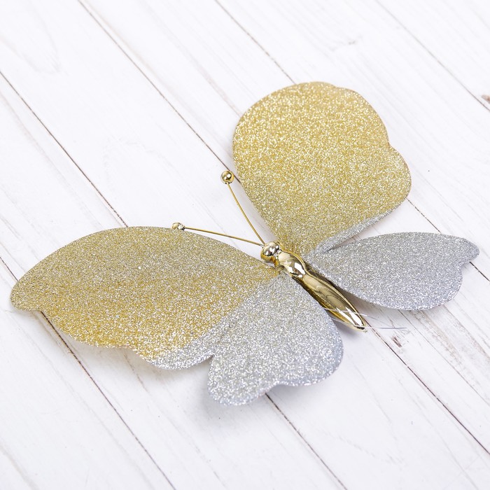 Подвеска новогодняя "Бабочка" МИКС 18 см средняя