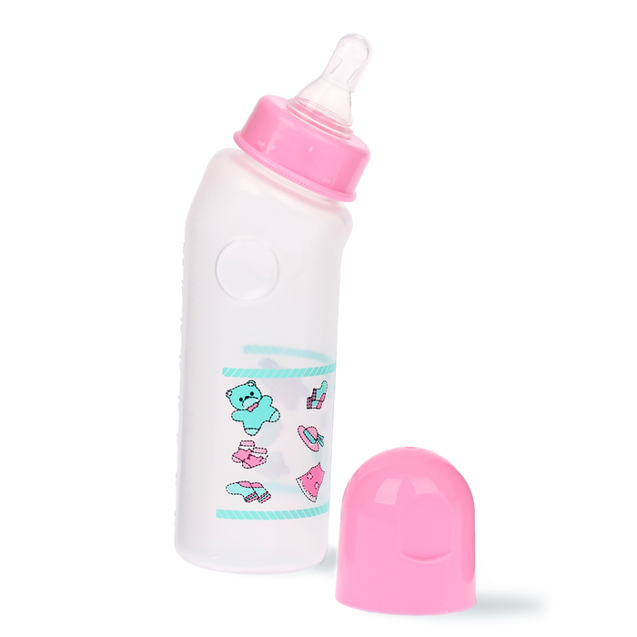 Бутылочка для кормления изогнутая, 250 мл, от 0 мес., цвет розовый