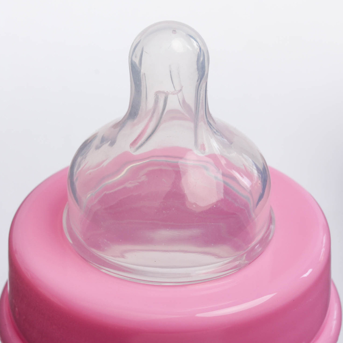 Бутылочка для кормления, 150 мл, от 0 мес., цвет розовый