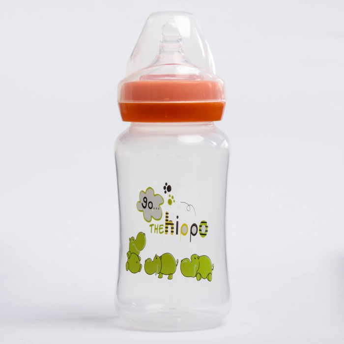 Бутылочка для кормления, 300 мл, от 0 мес., цвет оранжевый, рисунок МИКС