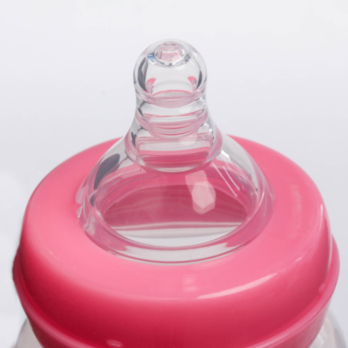 Бутылочка для кормления, 300 мл, от 0 мес., цвет розовый, рисунок МИКС