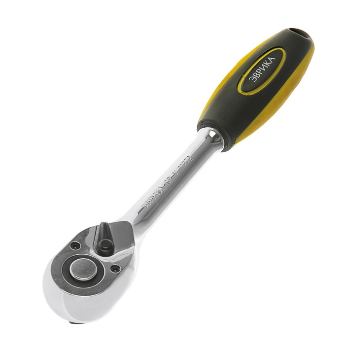 Трещотка "Эврика", 1/2", 72-зубцовая, с прямой резиновой ручкой