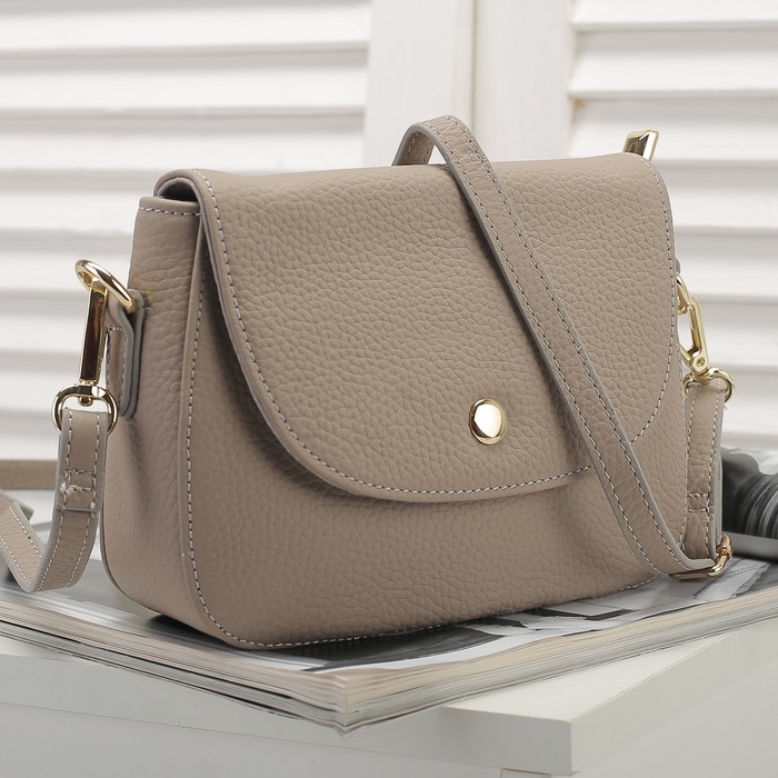 Сумка женская, 1 отдел с перегородкой, наружный карман, длинный ремень, цвет капучино