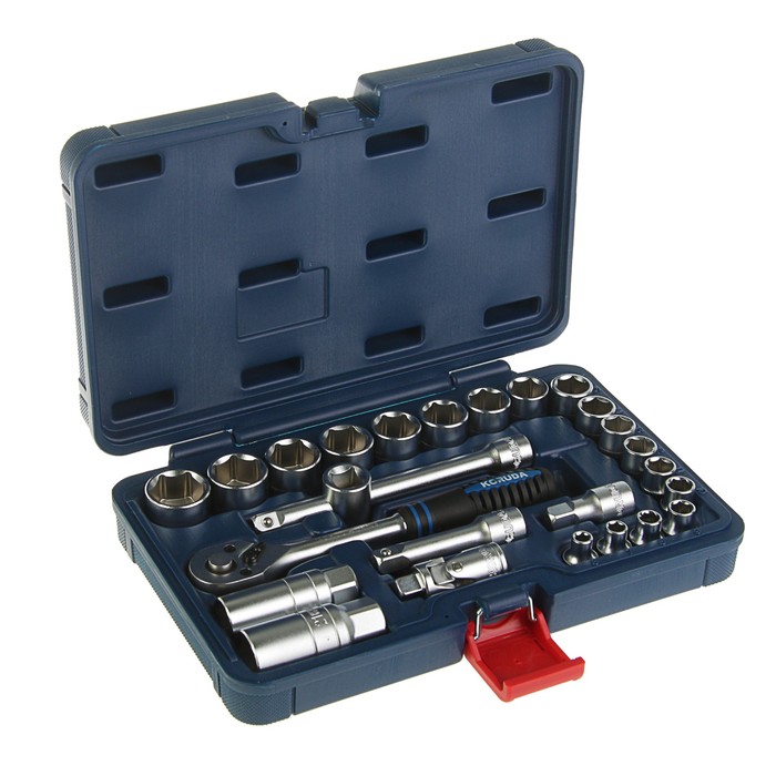 Набор торцевых головок Koruda, 3/8" DR, 6-гранных, 24 предмета, пластиковый кейс