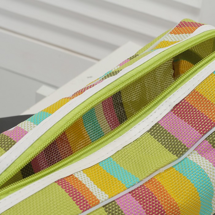 Косметичка банная "Оливия", 1 отдел на молнии, ручка, цвет жёлтый/зелёный