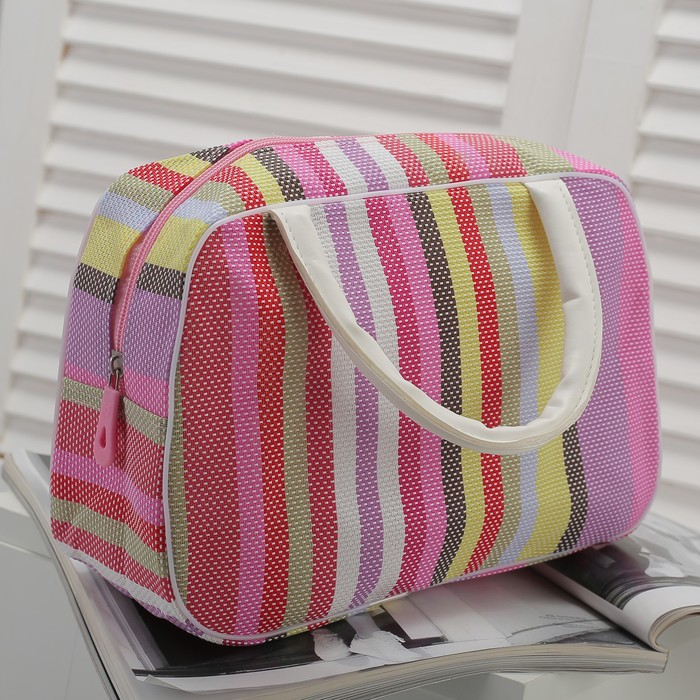 Косметичка банная "Оливия", 1 отдел на молнии, цвет розовый/сиреневый