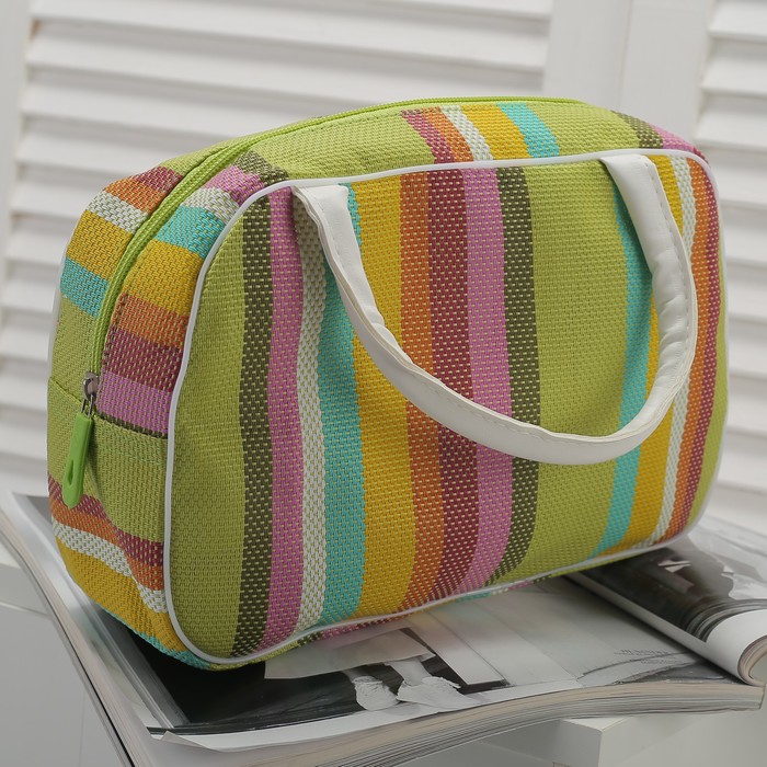 Косметичка банная "Оливия", 1 отдел на молнии, цвет жёлтый/зелёный