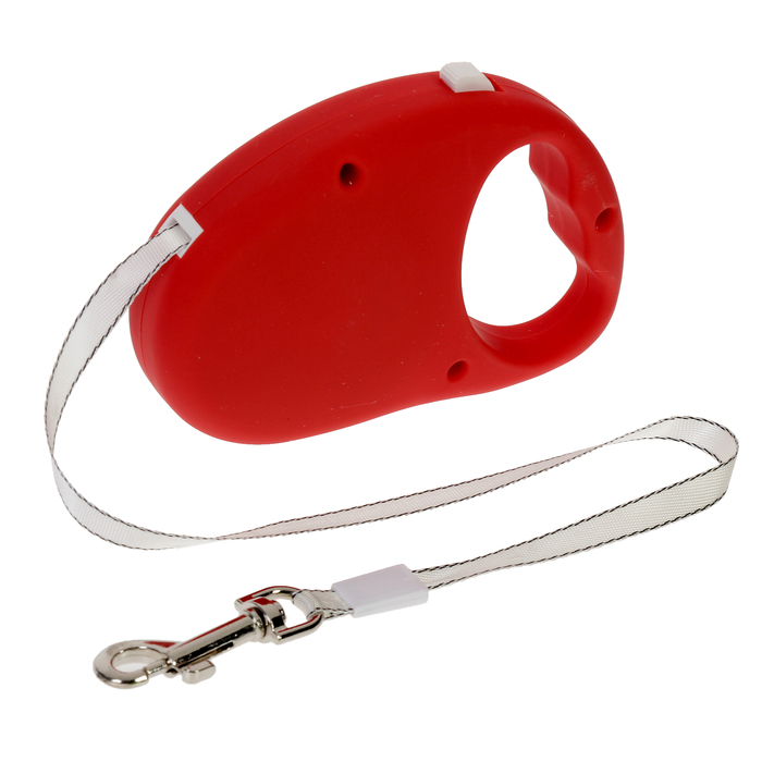 Рулетка для собак, лента 5м, до 35кг, полностью обрезиненный корпус, МИКС ЦВЕТОВ