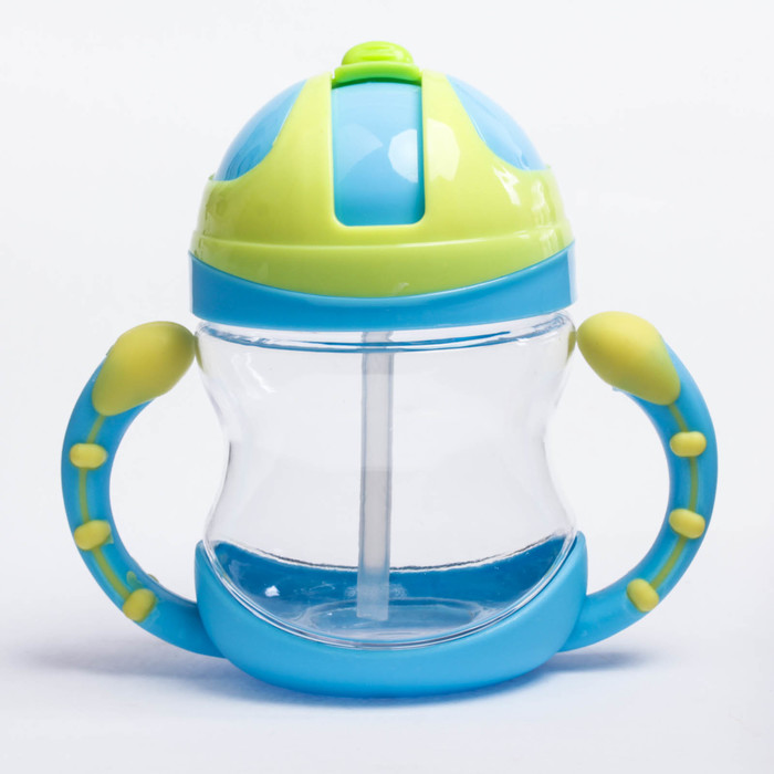 Поильник детский с трубочкой, 280 мл, от 5 мес., цвет голубой