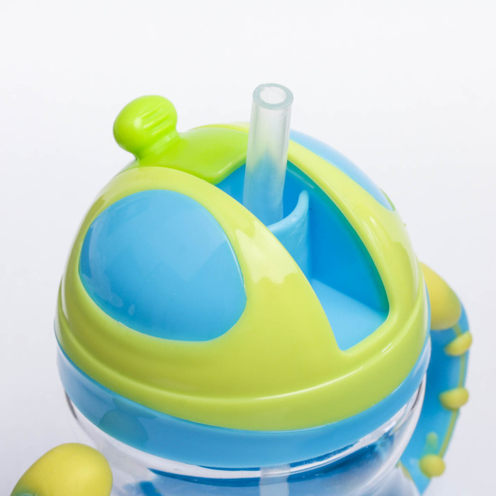 Поильник детский с трубочкой, 280 мл, от 5 мес., цвет голубой