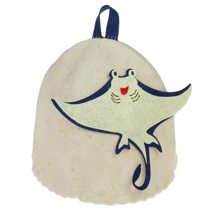 Шапка банная "Малышка Скат" с аппликацией, войлок