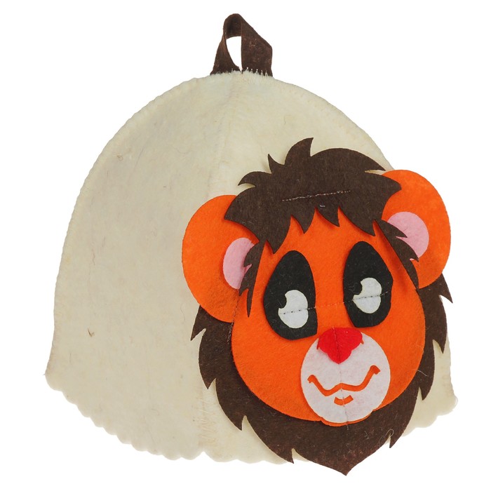 Шапка банная "Лёвушка" с аппликацией, войлок