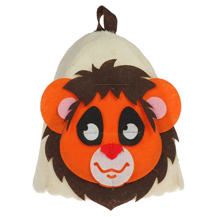 Шапка банная "Лёвушка" с аппликацией, войлок