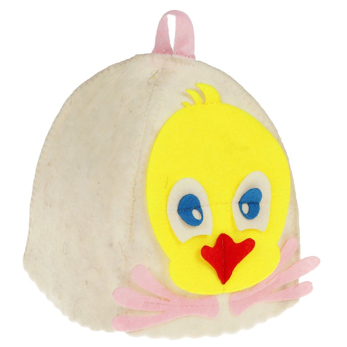 Шапка банная "Цыпленочек" с аппликацией, войлок