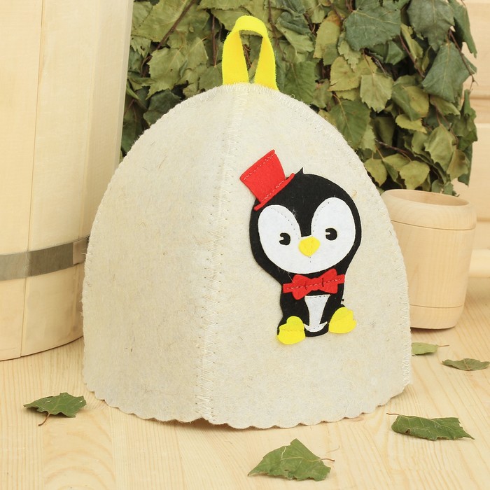 Шапка банная "Мистер Бэ" с аппликацией, войлок