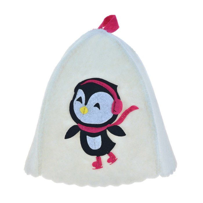 Шапка банная "Луиза" с аппликацией, войлок