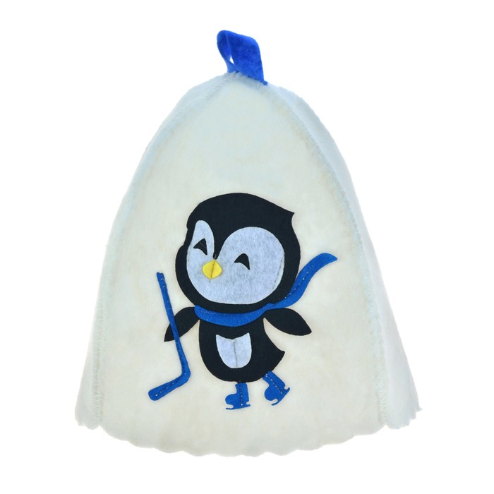 Шапка банная "Лу" с аппликацией, войлок