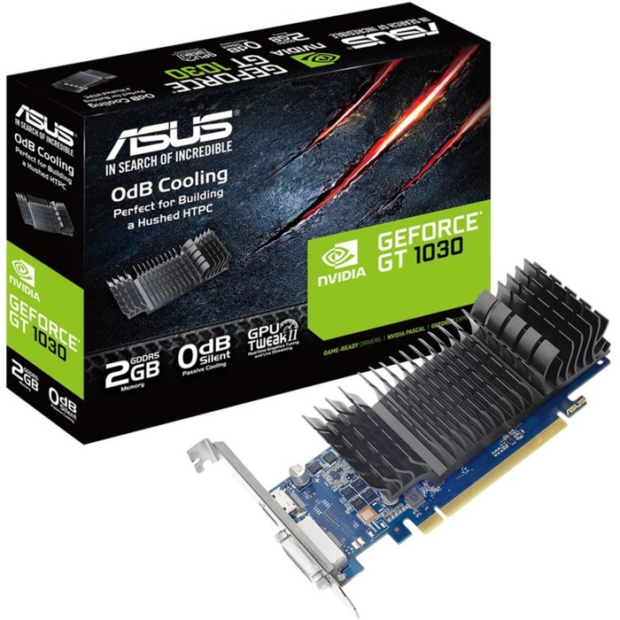 Видеокарта Asus GeForce GT 1030 (GT1030-SL-2G-BRK) 2G, 64bit, GDDR5, 1228/6008, Ret