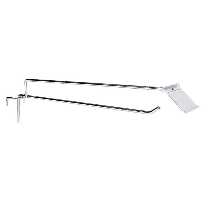 Крючок на сетку одинарный с ценникодержателем, L=35, d=6мм, цвет хром