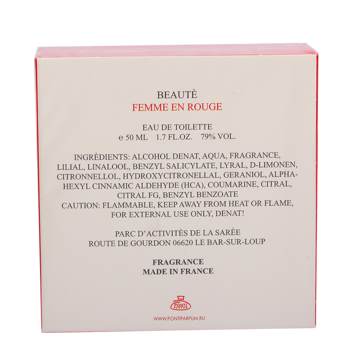 Туалетная вода Beaute Femme En Rouge, 50 мл