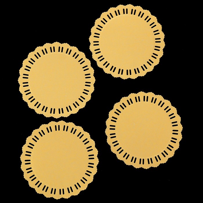 Фигурные вырубки "Кружевная салфетка-2" набор 4шт, 11х11см, золото (QS-CR1350-02-4)