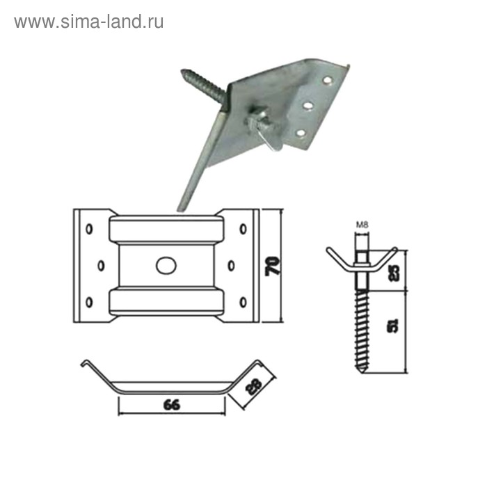 

Стяжка мебельного стола,комплект 4 шт, шпилька и гайка барашковая