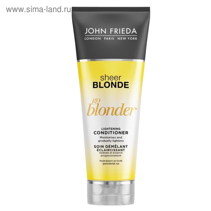 Кондиционер осветляющий John Frieda Sheer Blonde Go Blonder, для натуральных, мелированных и окрашенных светлых волос, 250 мл