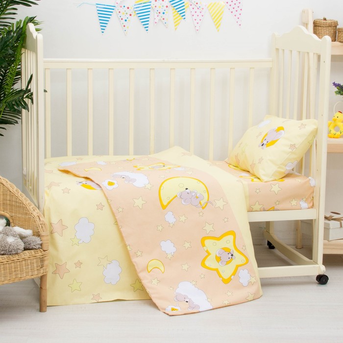 Детское постельное бельё "Сыроежкины сны" 100х140, 110х140, 60х40, цв бежевый, бязь хл100 341/4