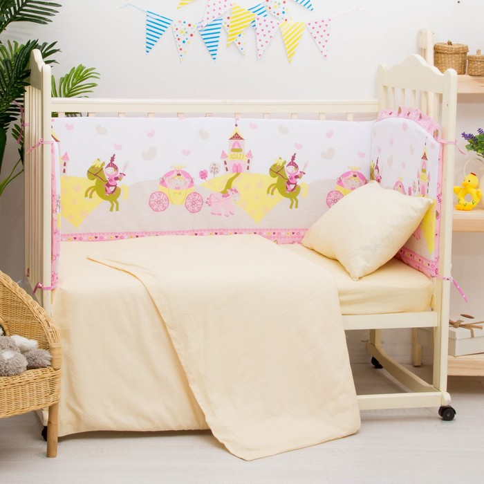 Борт "Золушка" 360х44, цв розовый, бязь хл100, холлофайбер 400гм 107