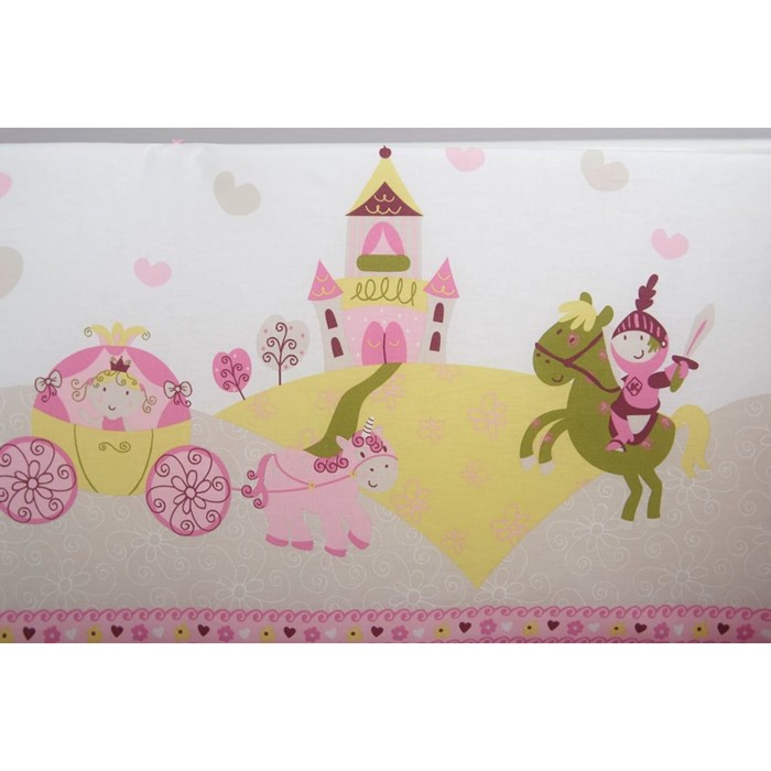 Борт "Золушка" 360х44, цв розовый, бязь хл100, холлофайбер 400гм 107